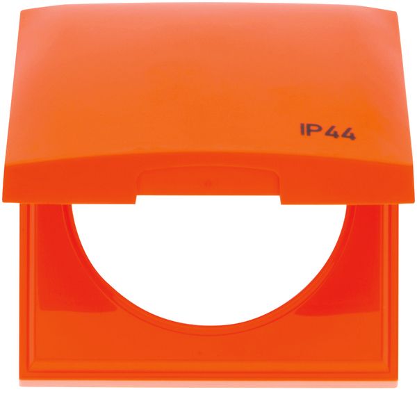 Frame with hinged cover and imprint "IP44", Integro Flow, orange gloss image 2