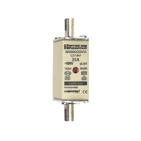 Fuse-link NH000 gG 500VAC 35A live tags Double indicator By 3 image 1