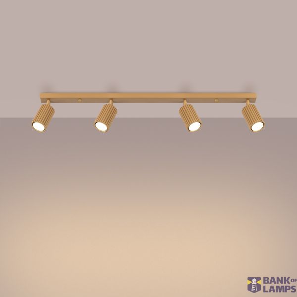 GOLD CARBON CEILING LAMP OBLONG STRIP WITH 4 REFLECTORS image 7