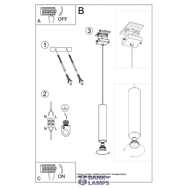 HANGING LAMP LAGOS 1 GREEN OLIVE 1XGU10 image 9