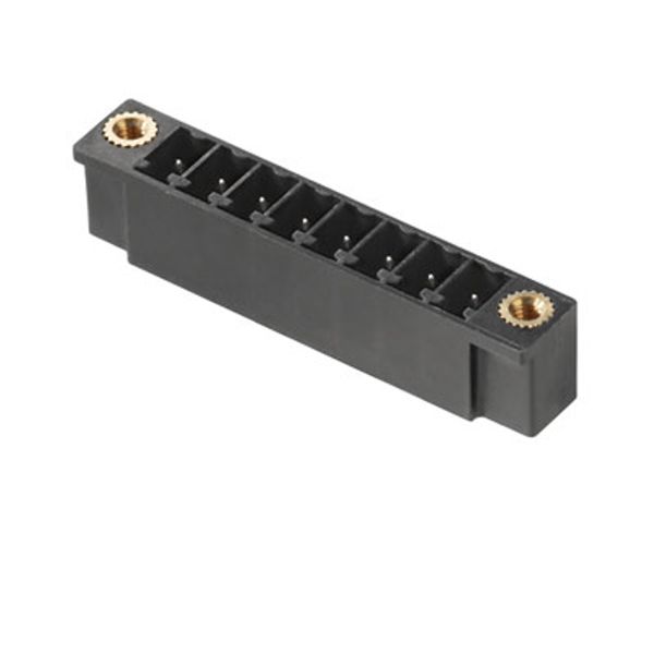 PCB plug-in connector, male header, Flange, THT solder connection, 3.81 mm, Number of poles: 12, 180°, Solder pin length (l): 3.2 mm, tinned, black, Box image 1