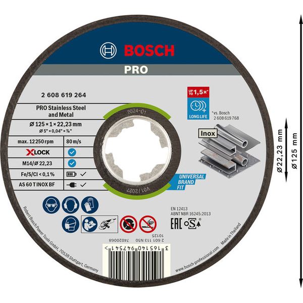 X-LOCK Expert for Inox+Metal 125x1x22.23 Straight Cutting image 2