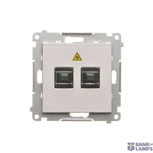 Double fiber optic sockets, matt aluminum image 1