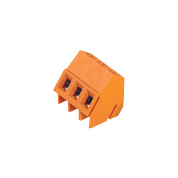 Printed circuit board terminals, 5.08 mm, Number of poles: 3, 135°, Solder pin length (l): 3.5 mm, tinned, Pale green, Clamping yoke connection, Clamping range, max. : 2.5 mm², Box image 1