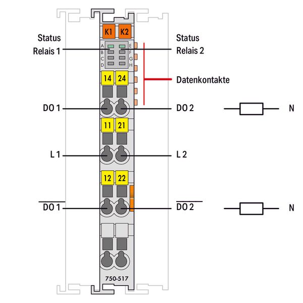2-channel relay output AC 250 V 1 A light gray image 3