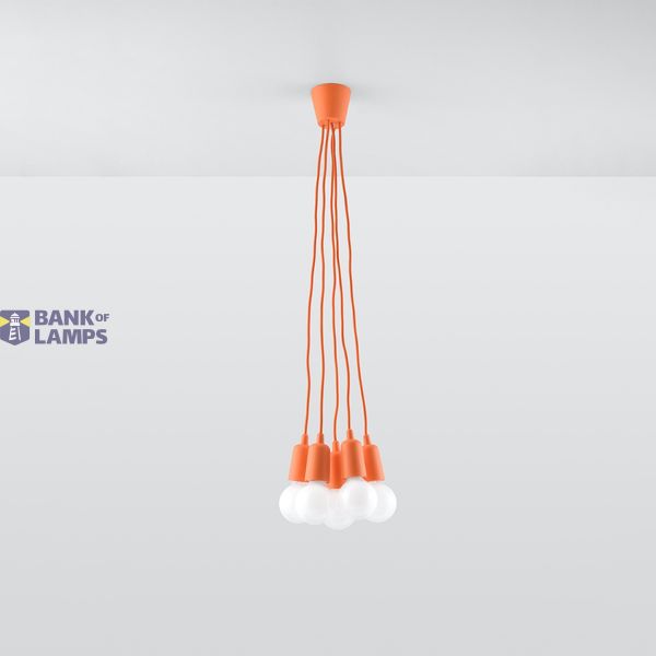Hanging lamp DIEGO 5 orange E27 5x60W IP20 image 10