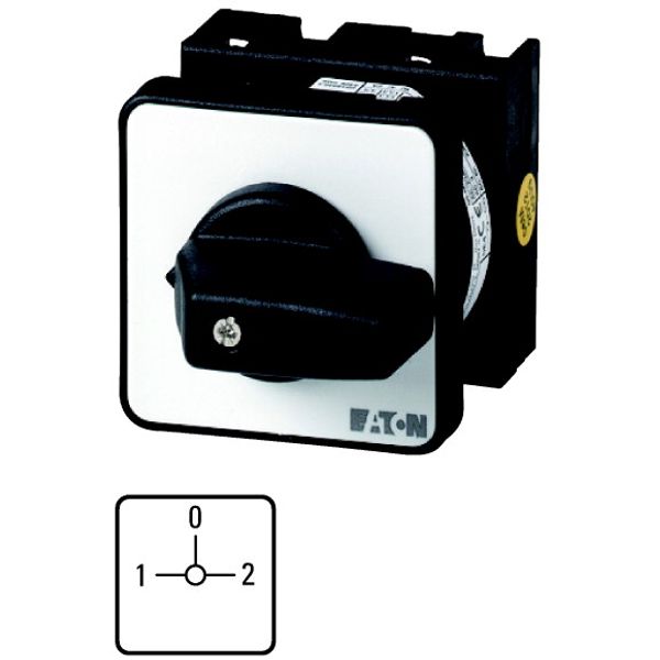 T0-1-8218/EZ Changeoverswitches, T0, 20 A, centre mounting, 1 contact unit(s), Contacts: 2, 90 °, maintained, With 0 (Off) position, 1-0-2, Design number 8218 image 1