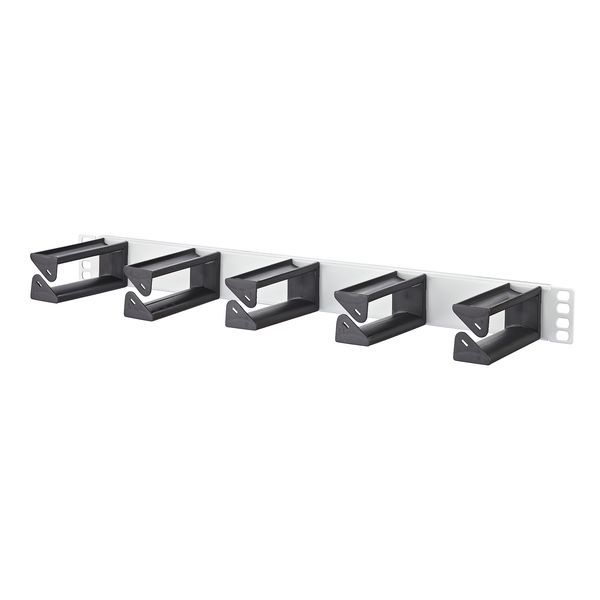 Cable manager 19 inches/1RU 100 mm RAL 7035 grey image 1