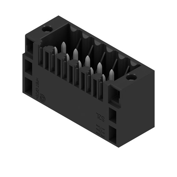PCB plug-in connector, male header, Flange, THT solder connection, 3.50 mm, Number of poles: 12, 180°, Solder pin length (l): 3.5 mm, tinned, black, Box image 2