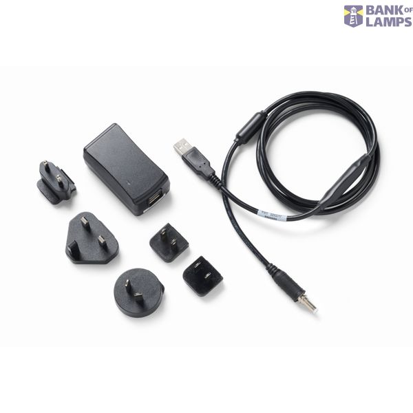 Wall charger for Fluke Solmetric PVA I-V units and SolSensor, with global compatibility and interchangeable blades. FLUKE-SOL-CHARGER image 1