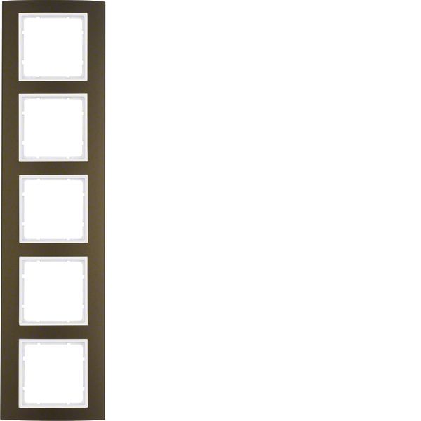 Frame 5gang, B.3, al. brown/p. white matt, al. anodised image 1