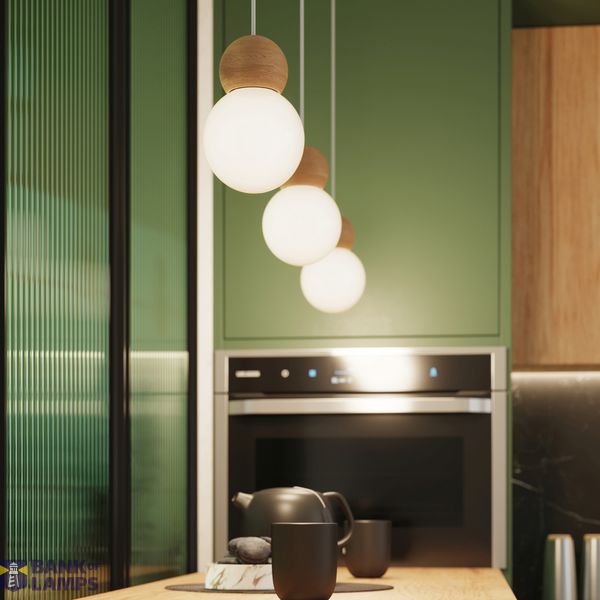 Pendant lamp PEKKA 1 white/natural wood image 7