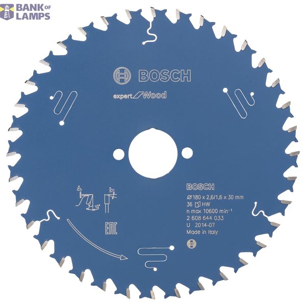 Circular saw blade Expert for Wood 180 x 30 x 2,6 mm, 36 image 1