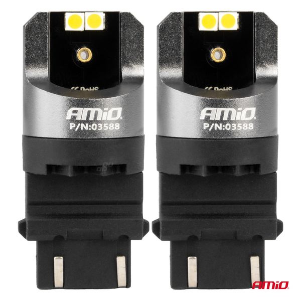 LED CANBUS PRO series 3157 P27/7W 4x3030 SMD White 12/24V AMIO-03588 image 1
