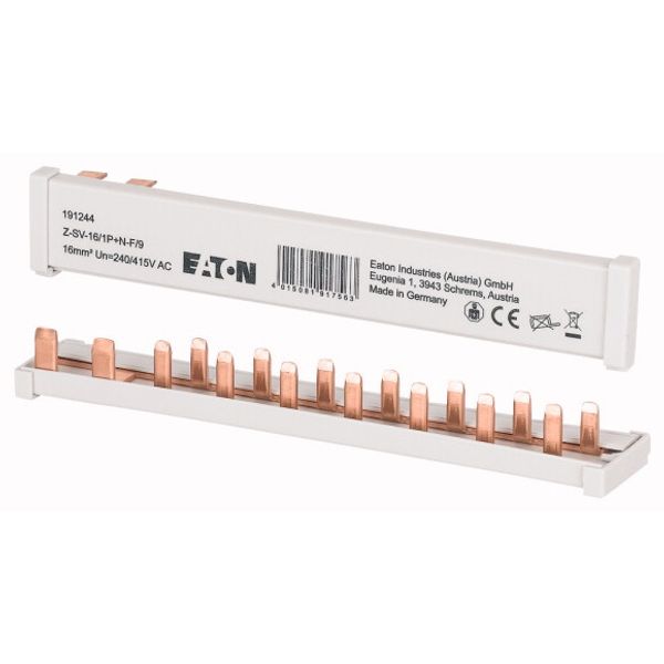 Z-SV-16/1P+N-F/9 Busbar, 1Ph, 16qmm, 9 module image 1