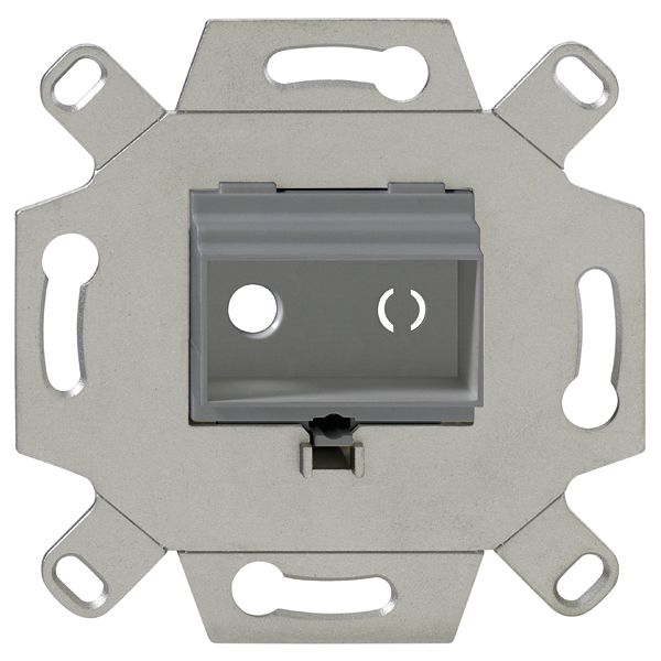 Mounting adapter, 2-fold, mouse gray (similar to RAL 7005), for high-end speaker sockets, for TAE covers image 1