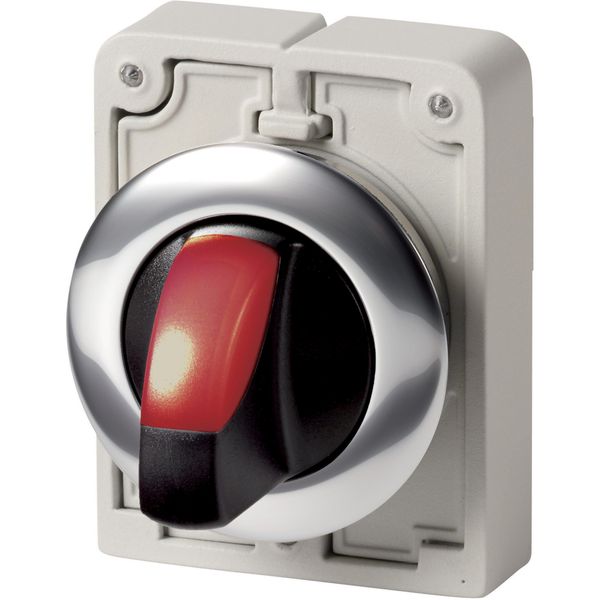 M30C-FWRLK3-R Illuminated selector switch actuator, RMQ-Titan, With thumb-grip, maintained, 3 positions, red, Metal bezel image 7