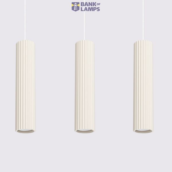 Minimalist KARBON pendant lamp with three pendants and a beige ceiling plate 3xGU10 image 7