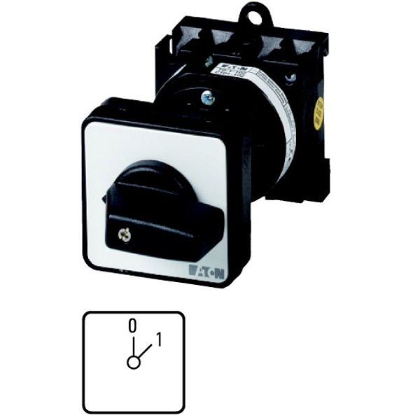 T0-1-15402/Z ON-OFF switches, T0, 20 A, rear mounting, 1 contact unit(s), Contacts: 2, 45 °, maintained, With 0 (Off) position, 0-1, Design number 15402 image 1