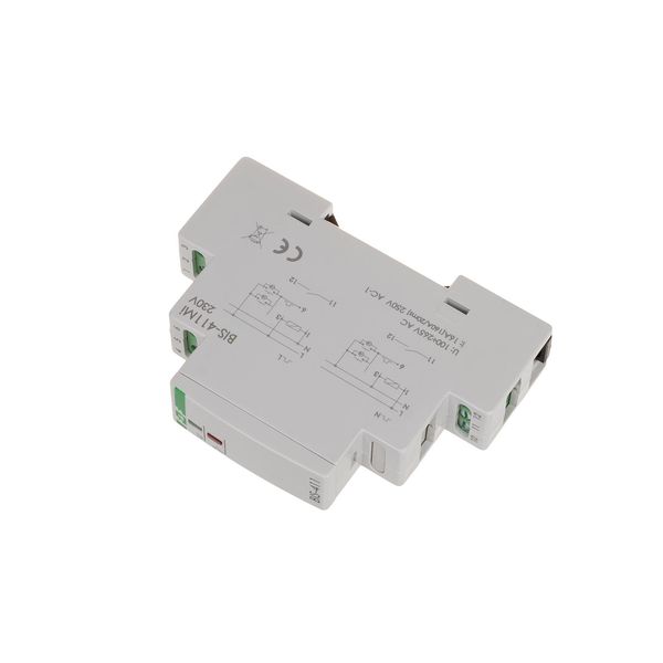 Bistable relay with memory, DIN rail mounting, 230V, with inrush relay 160A/20ms; BIS-411M-LED image 3