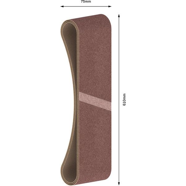 3-piece X440 sanding belt set 75 x 610 mm, 60; 80; 100 image 1