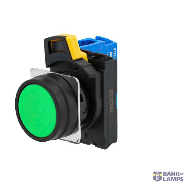 Pushbutton A22NN Ã˜22, bezel plastic, FLAT, MOMENTARY, CAP COLOR Opaque GREEN, , 3NO, NON-LIGHTED A2210015D image 1