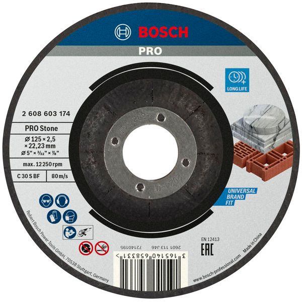 Standard for Stone cutting disc with depressed centre C 30 S BF, 125 mm, 22,23 mm, 2,5 mm image 1