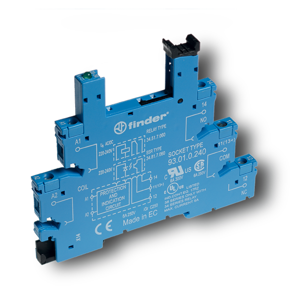 Screw socket blue 48+60VUC for 35mm.rail, 34.51 (93.01.0.060) image 2