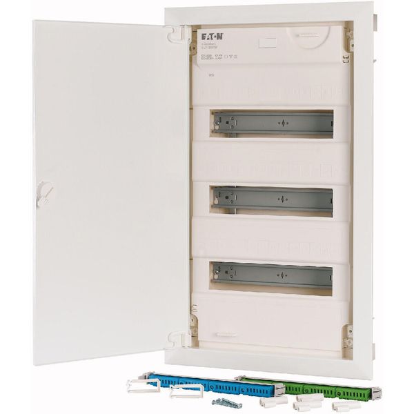KLV-36HWP-F Hollow wall compact distribution board, 3-rows, flush sheet steel door image 11