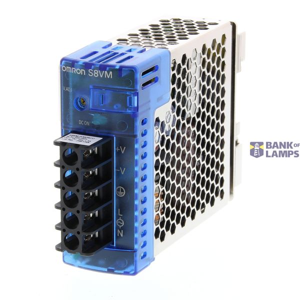 Power supply, metal case, 100/240 VAC supply, DIN rail mounting, 30 W, S8VM0065A image 2
