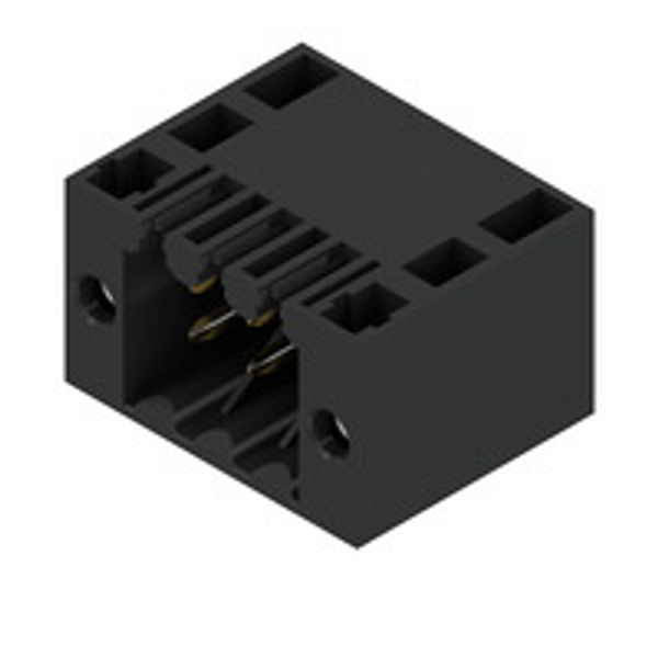 PCB plug-in connector, male header, Flange, THT solder connection, 3.50 mm, Number of poles: 6, 90°, Solder pin length (l): 3.5 mm, Gold-plated, black, Box image 1