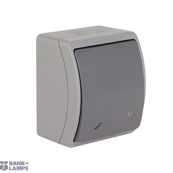 VW-3L Koala Two-Way Switch with illumination surface mounted IP44 gray/graphite VW 153-58 image 1