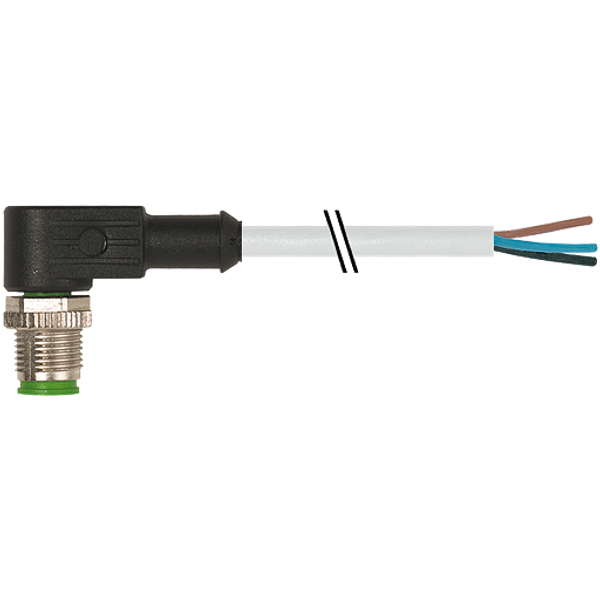 M12 male 90° A-cod. with cable PVC 3x0.34 gy UL/CSA 10m image 1