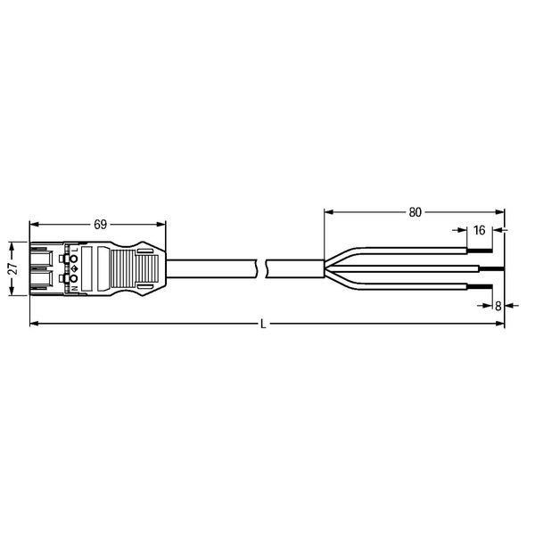pre-assembled connecting cable;Eca;Plug/open-ended;black image 5