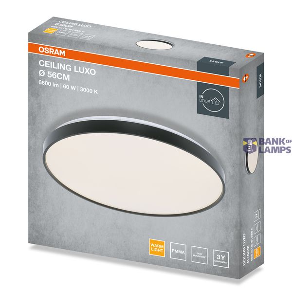 CEILING LUXO 60W 830 IP20 BK OSRAM image 2