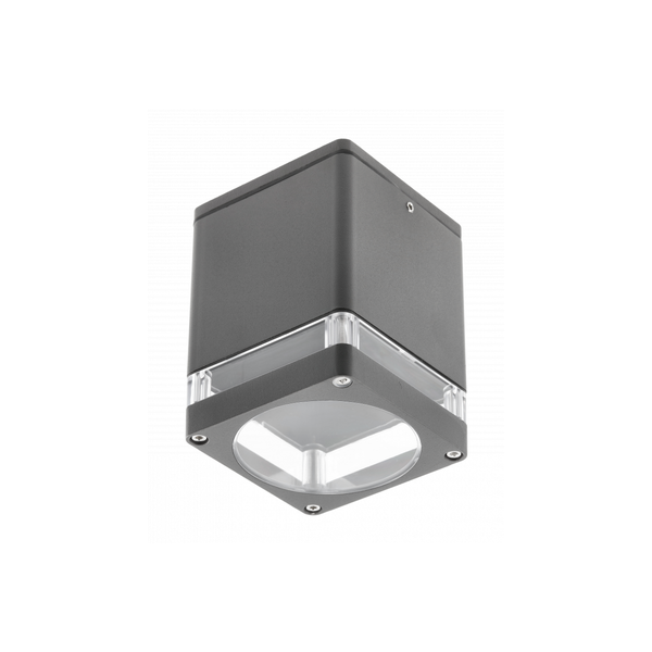 Ceiling luminaire RIVEN, aluminum, IP54, max. 35 W, square, graphite image 1