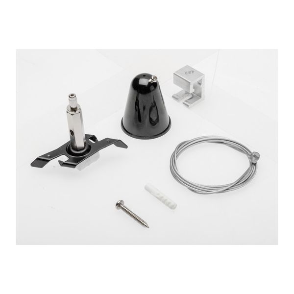 Suspension mounting kit for 3-phase track, cable 1.5 m, Easy mounting, black image 1