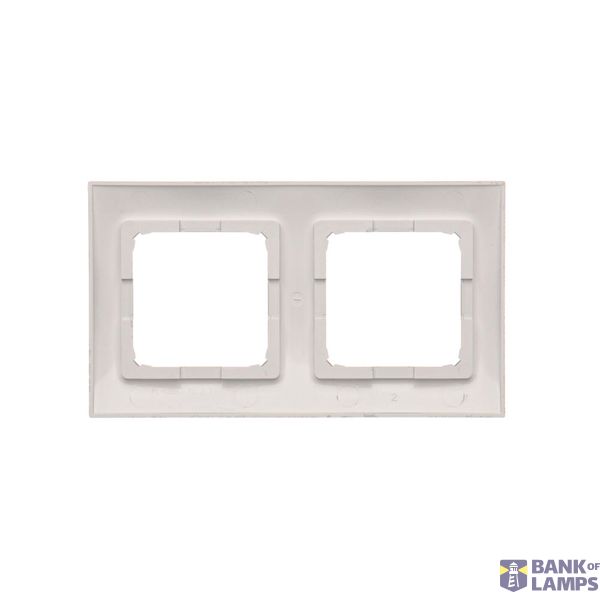 Double button with light indicator box for switches and push buttons, anthracite, metalic image 1