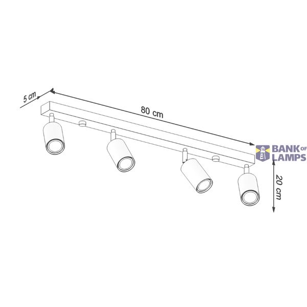 CEILING LAMP BERG 4 NATURAL WOOD GU10 4X40W IP20 image 4