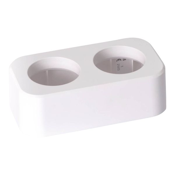 Electr On finish PLASTIC WHITE 2 GANG image 1