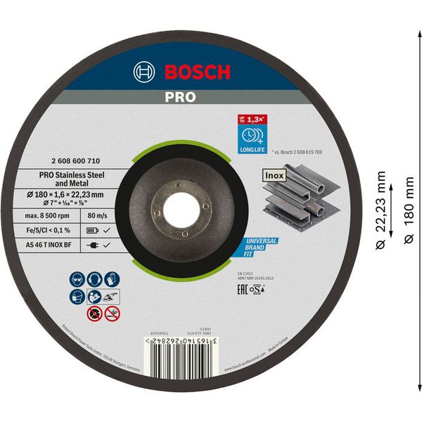 Expert for Inox - Rapido cutting disc with depressed centre AS 46 T INOX BF, 180 mm, 1,6 mm image 2