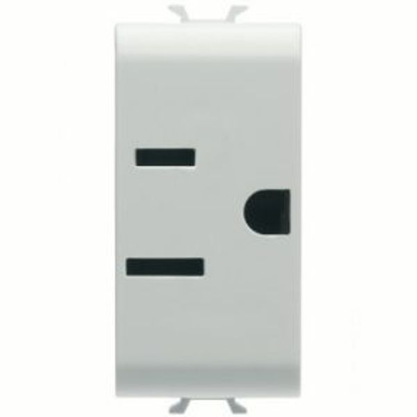 USA STANDARD SOCKET-OUTLET 250/125V ac - 2P+E 15A - 1 MODULE - SATIN WHITE - CHORUSMART image 1