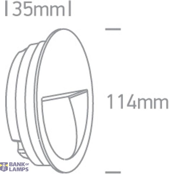 ANTHRACITE WALL RECESSED 3W CCTV IP65 DARK LIGHT 230V image 2