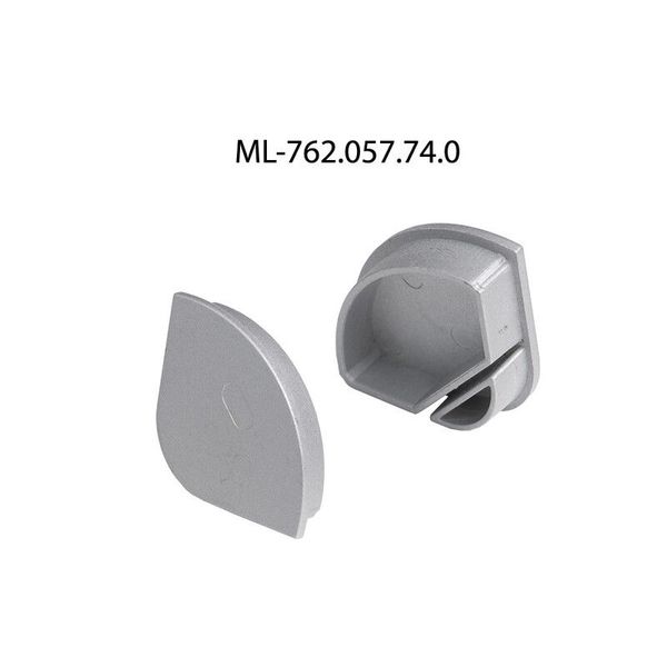 End cap for RL2 without hole, silver color, 1pc image 1