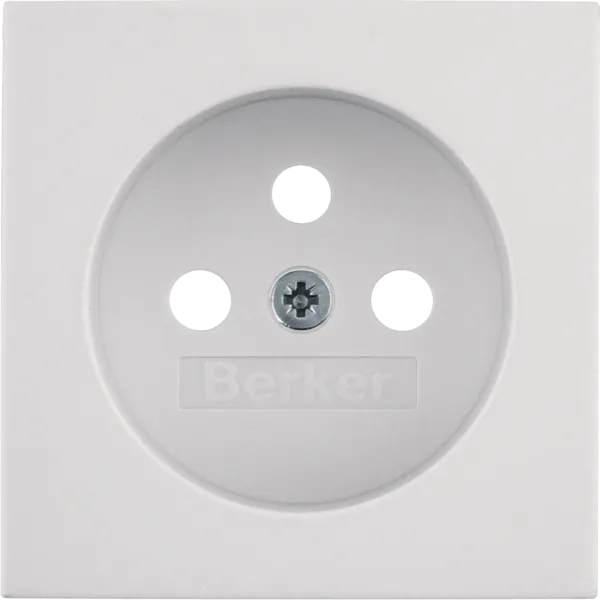 Center piece for socket with earth pin, Berker S.1/B.x, cream, gloss image 1