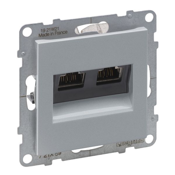 2XRJ45 SOCKET CAT6A STP ALUMINIUM image 1