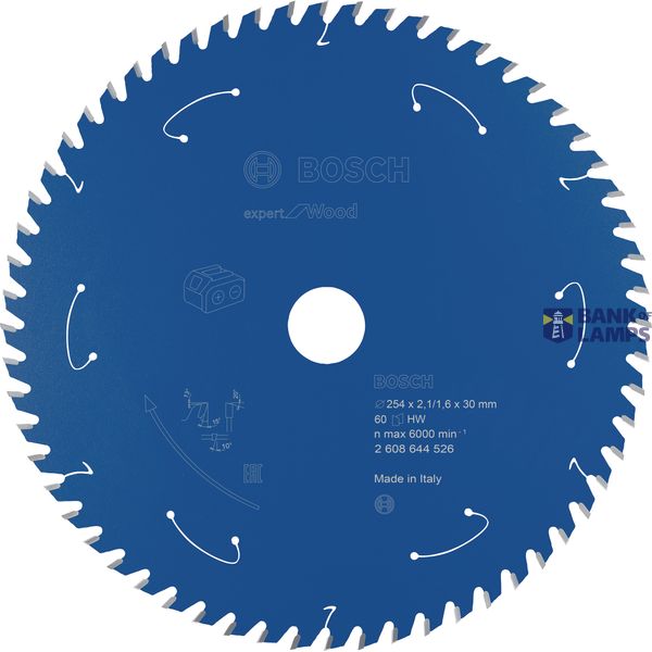 Expert for Wood Circular Saw Blade for Cordless Saws 254x2.1/1.6x30 T60 image 1