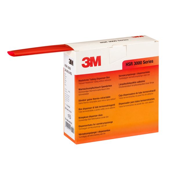 3M™ HSR-3000 Heat Shrink Tubing, Polyolefin, Red, 24.0/8.0 mm, 5 m Rol image 1