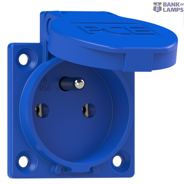 230V panel plug socket with pin image 1