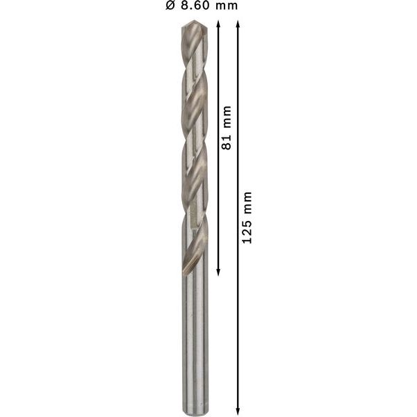 Metal drill bits HSS-G, DIN 338 8,6 x 81 x 125 mm 5 pcs. image 3